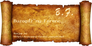 Buzogány Ferenc névjegykártya