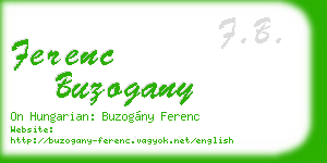 ferenc buzogany business card