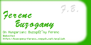ferenc buzogany business card